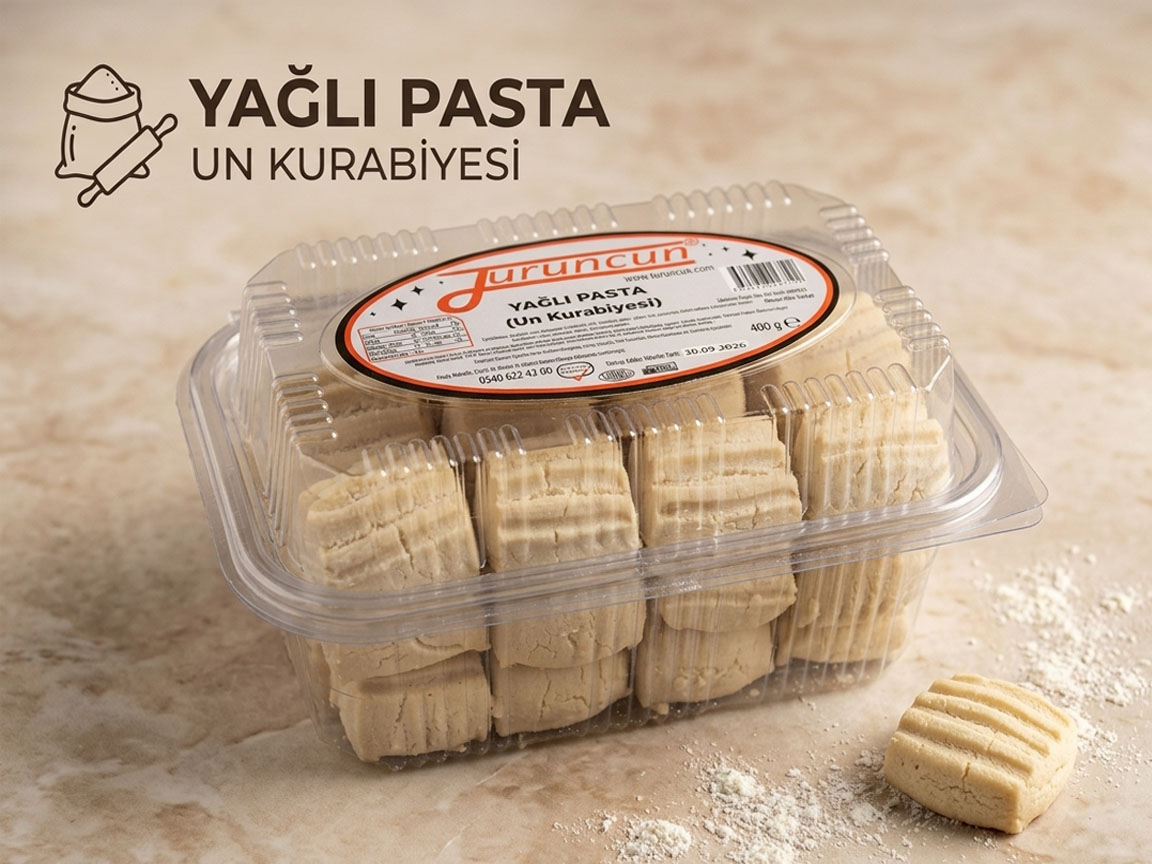 Yağlı Pasta Un Kurabiyesi 400g Plastik Ambalaj